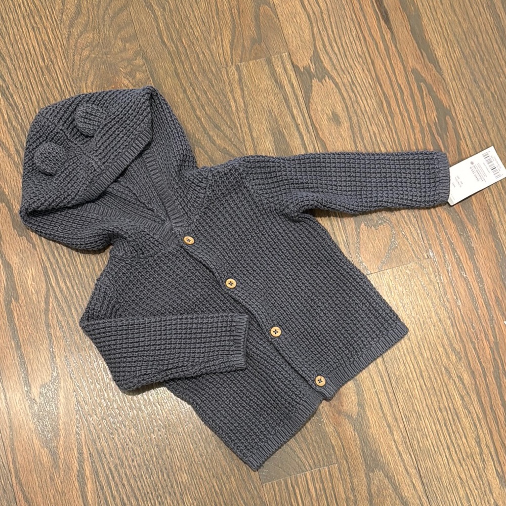 Carter’s Cozy Gray Knit Hooded Cardigan | 6M